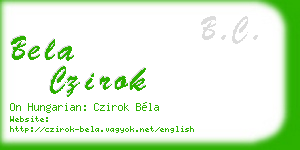 bela czirok business card